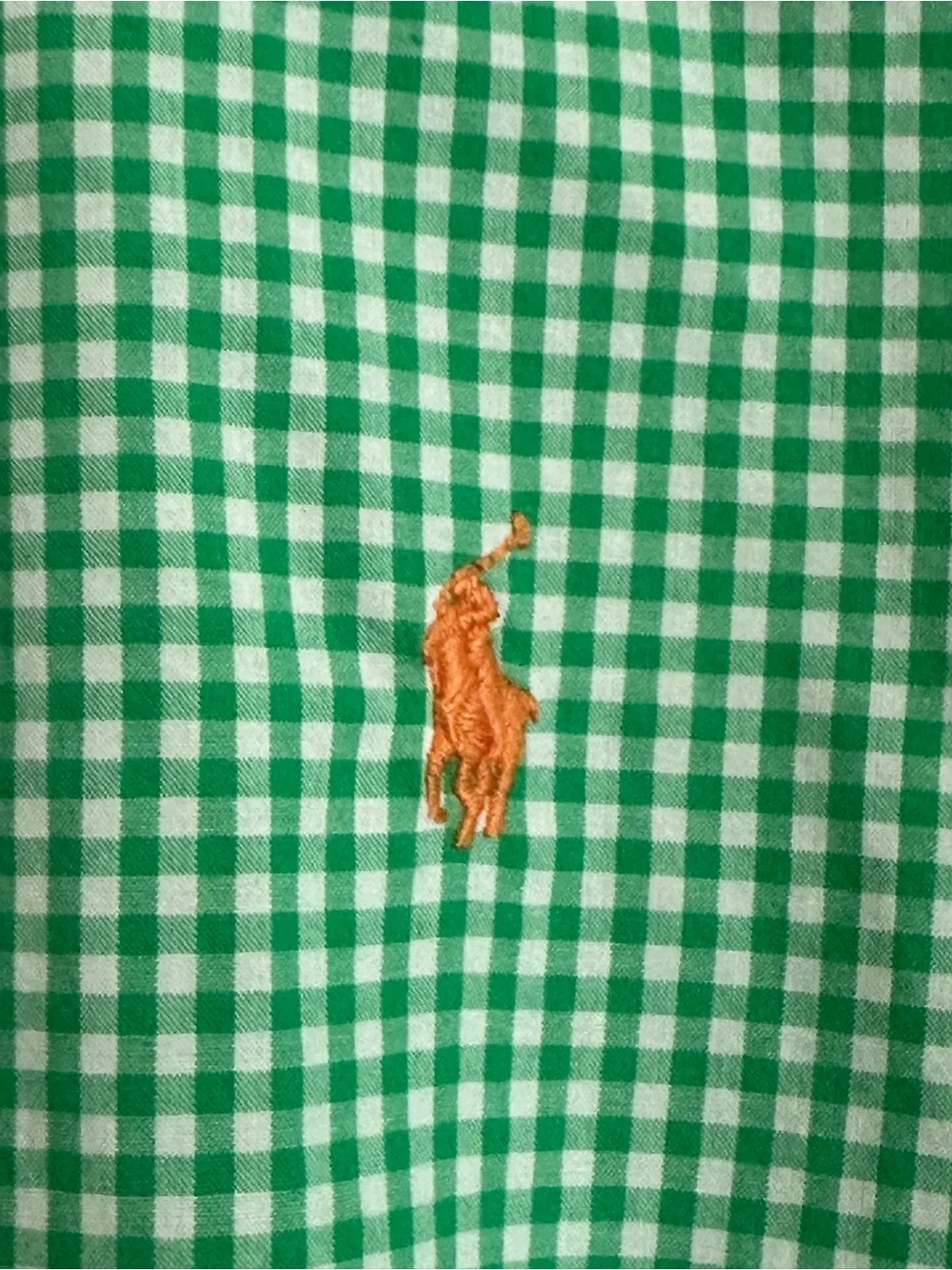 Ralph Lauren Boys Shirt Green White Gingham Button Down Preppy Classic Logo